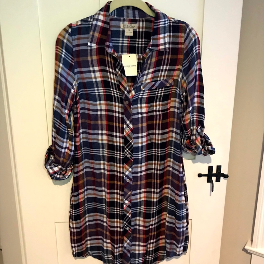 Lucky Brand Flannel Shirt Dress